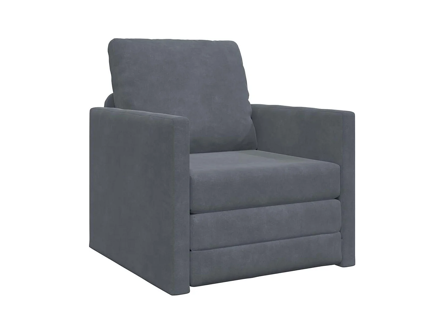 Divano letto con cuscino Grigio scuro 74 x 77 x 81 cm Velluto