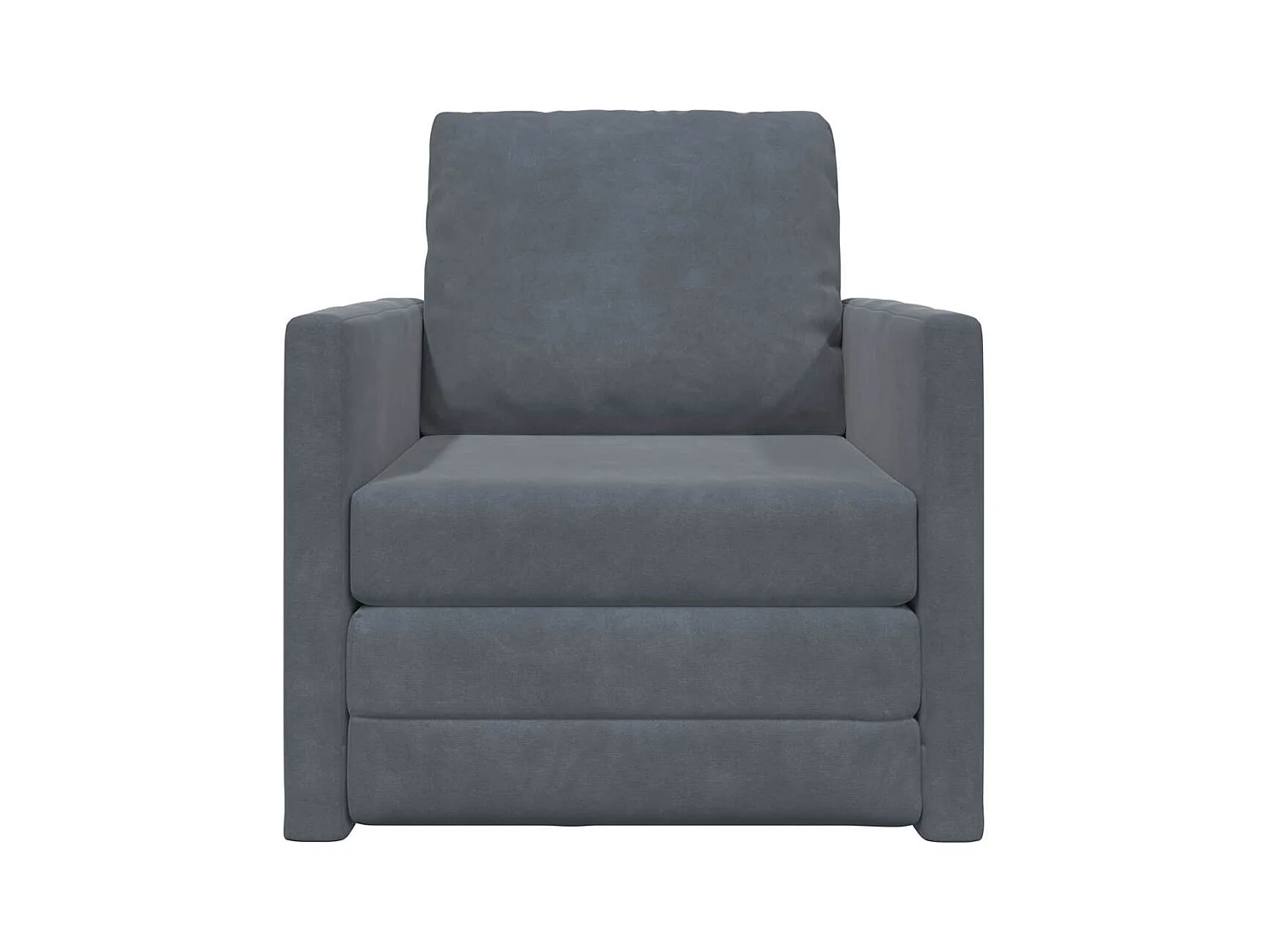 Divano letto con cuscino Grigio scuro 74 x 77 x 81 cm Velluto