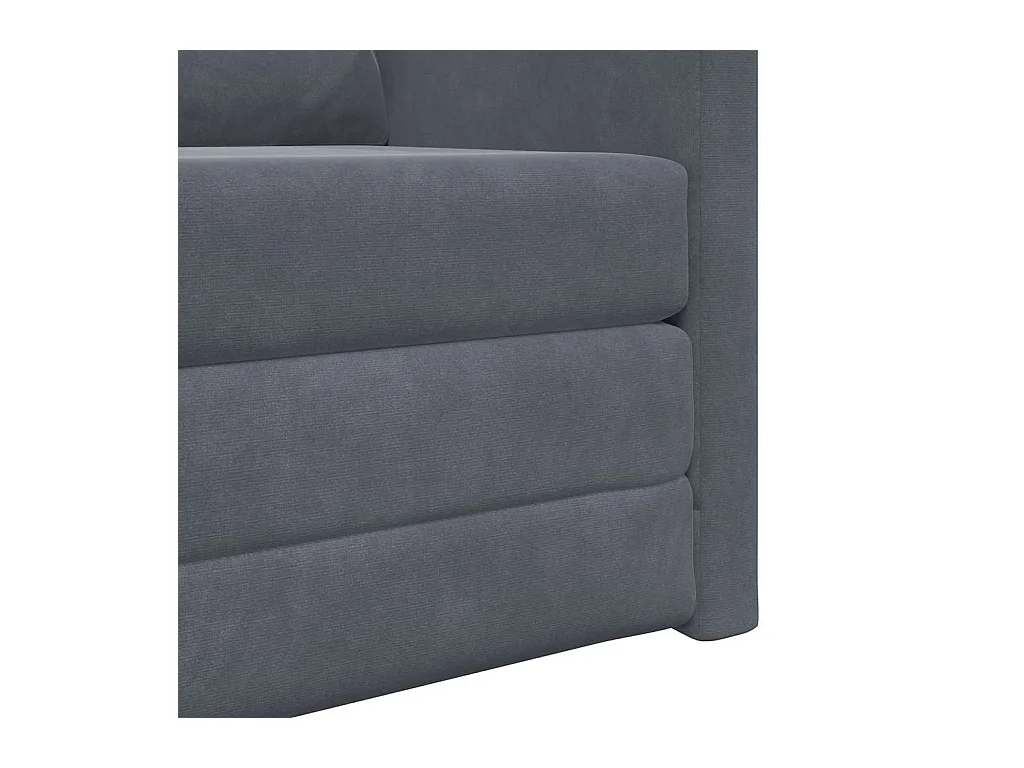 Divano letto con cuscino Grigio scuro 74 x 77 x 81 cm Velluto