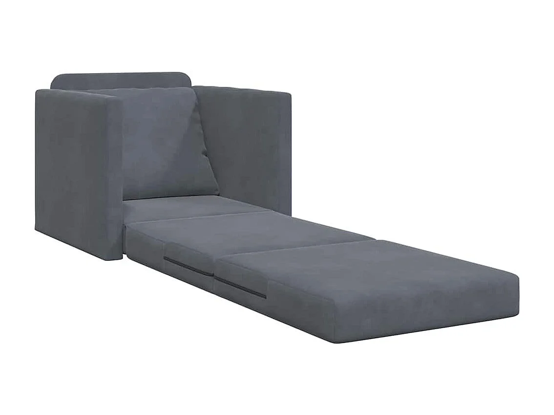 Canapé-lit avec coussin Gris foncé 74 x 77 x 81 cm Velours