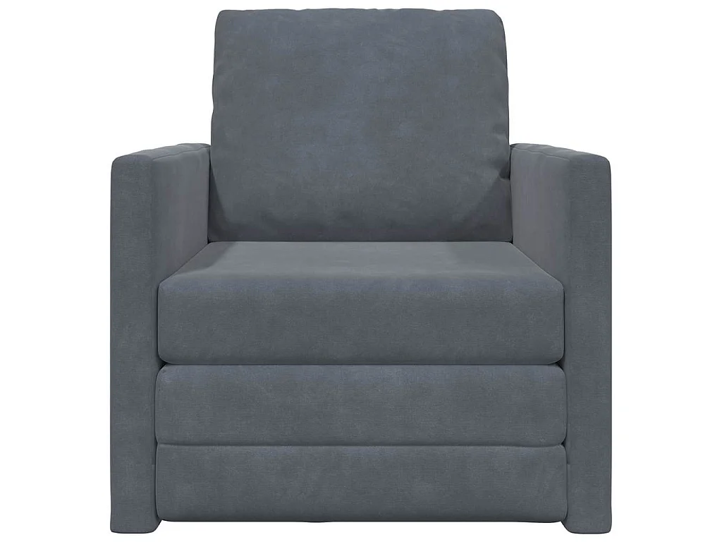 Canapé-lit avec coussin Gris foncé 74 x 77 x 81 cm Velours