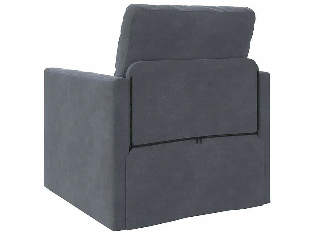 Canapé-lit avec coussin Gris foncé 74 x 77 x 81 cm Velours