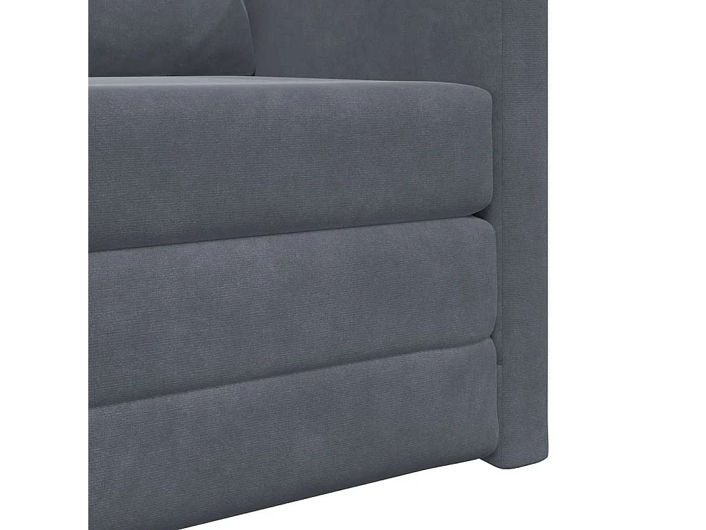 Canapé-lit avec coussin Gris foncé 74 x 77 x 81 cm Velours