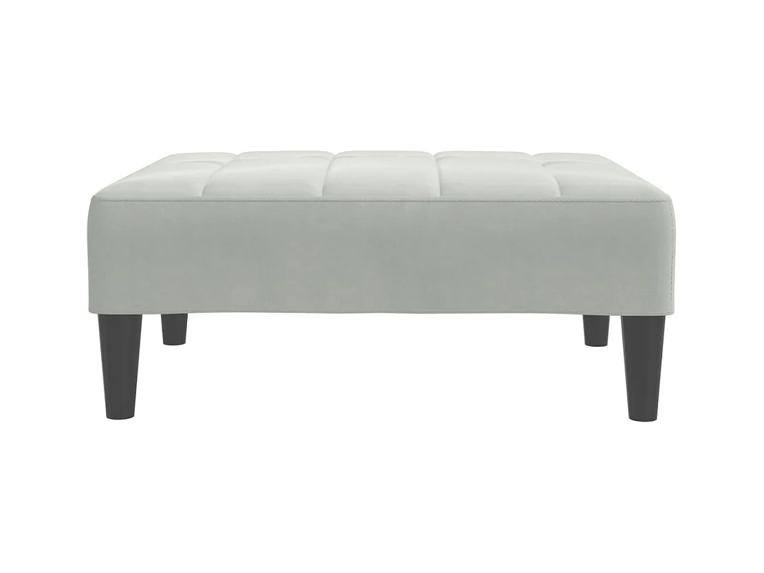 Divano letto a 2 posti con poggiapiedi in velluto grigio chiaro