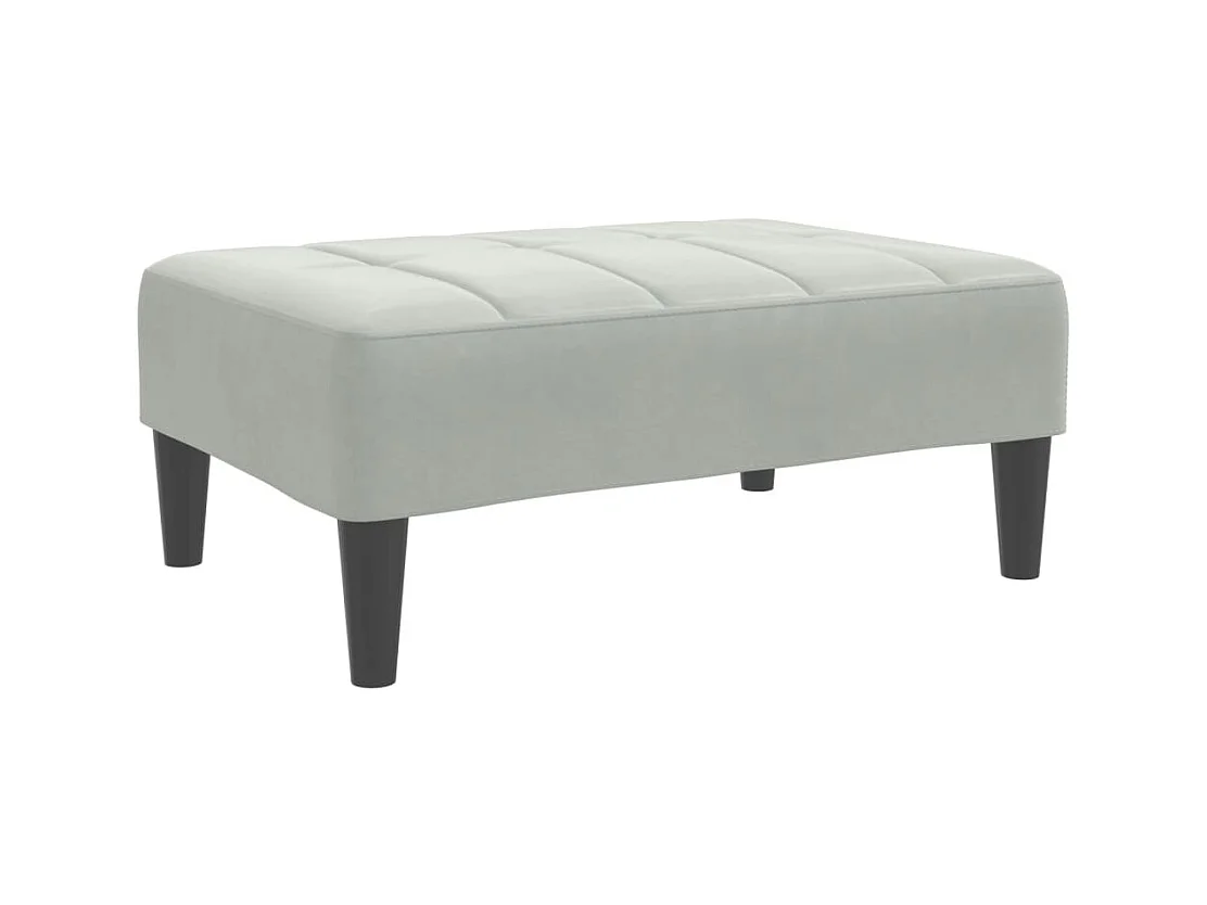 Divano letto a 2 posti con poggiapiedi in velluto grigio chiaro