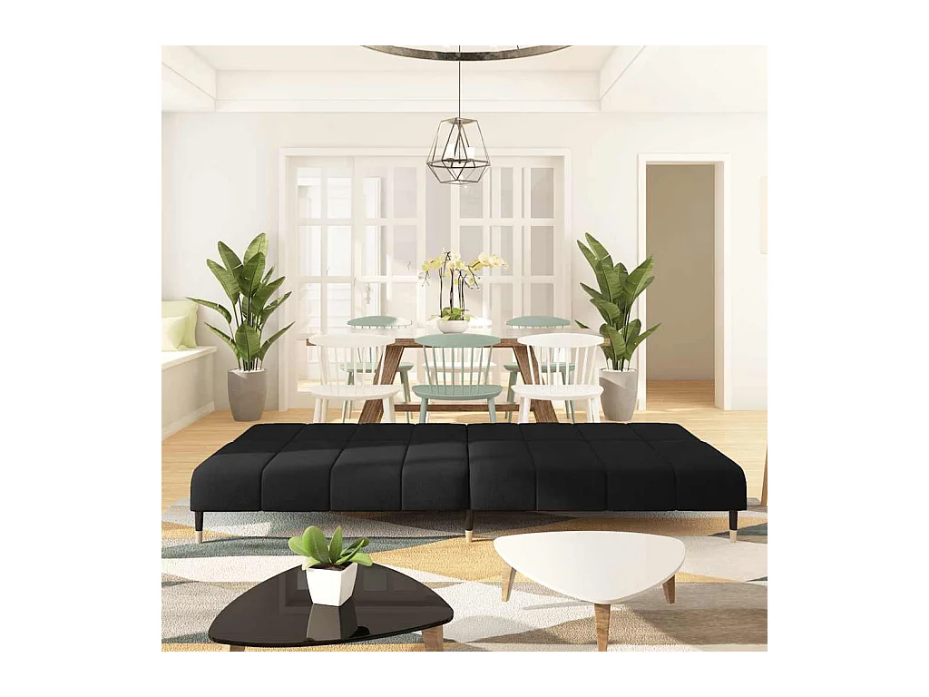 Sofá cama de 2 plazas de terciopelo negro