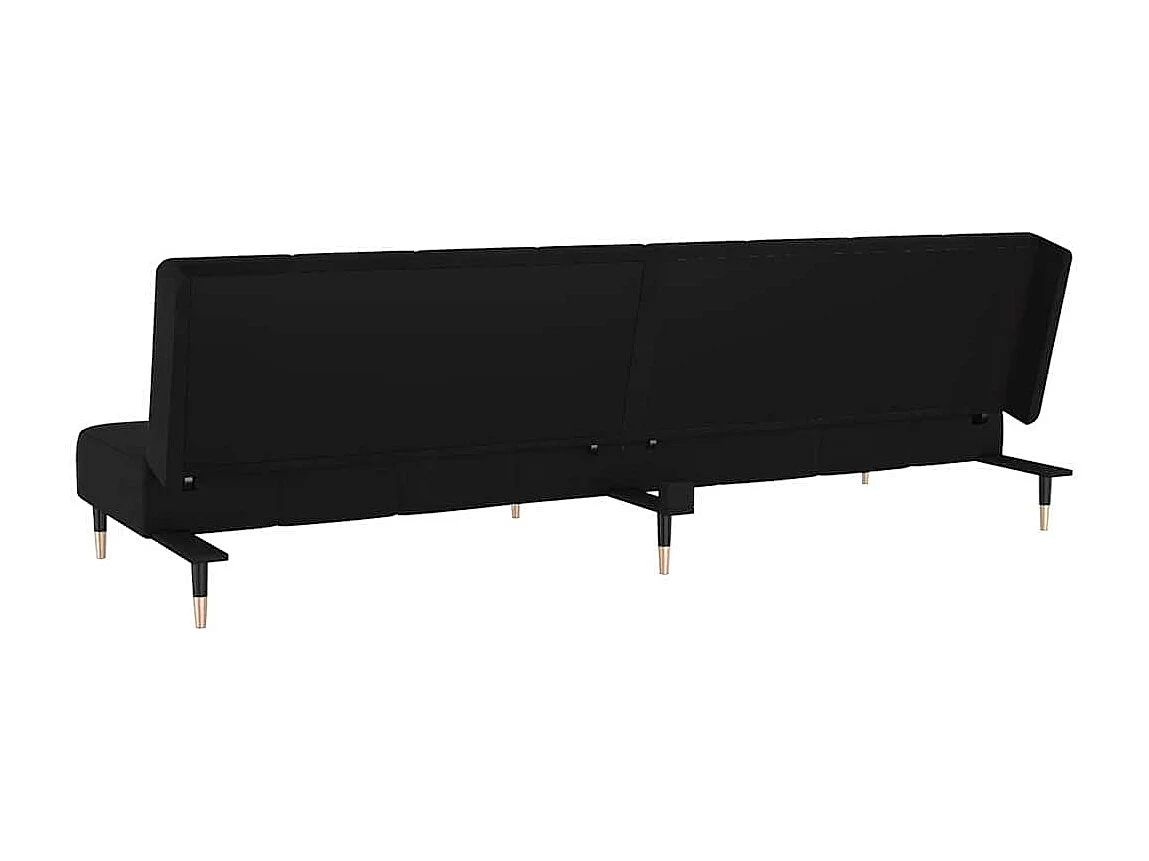 Sofá cama de 2 plazas de terciopelo negro