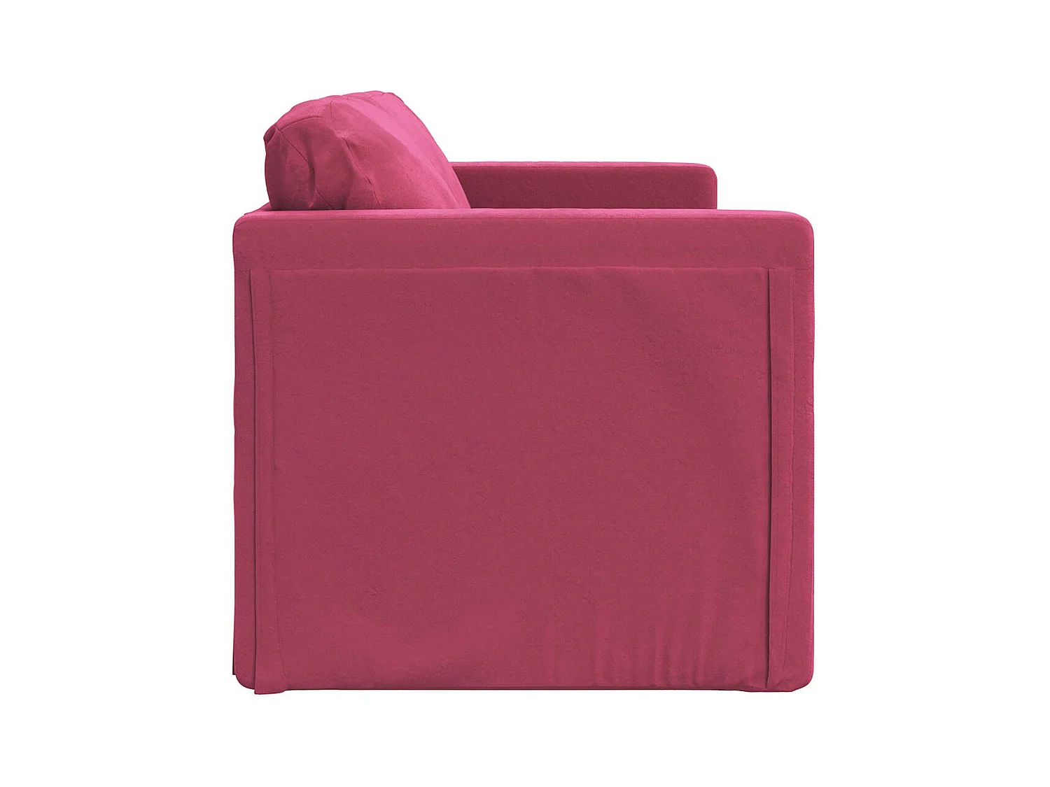 Divano letto 2 in 1 in velluto rosso bordeaux 122x204x55 cm