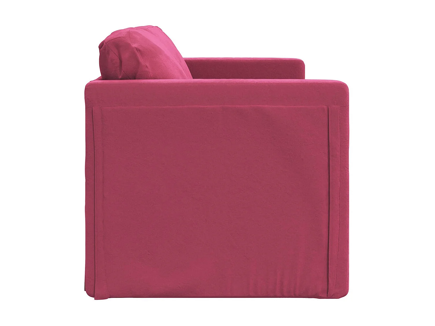 Sofá cama 2 en 1 en terciopelo rojo burdeos 122x204x55 cm