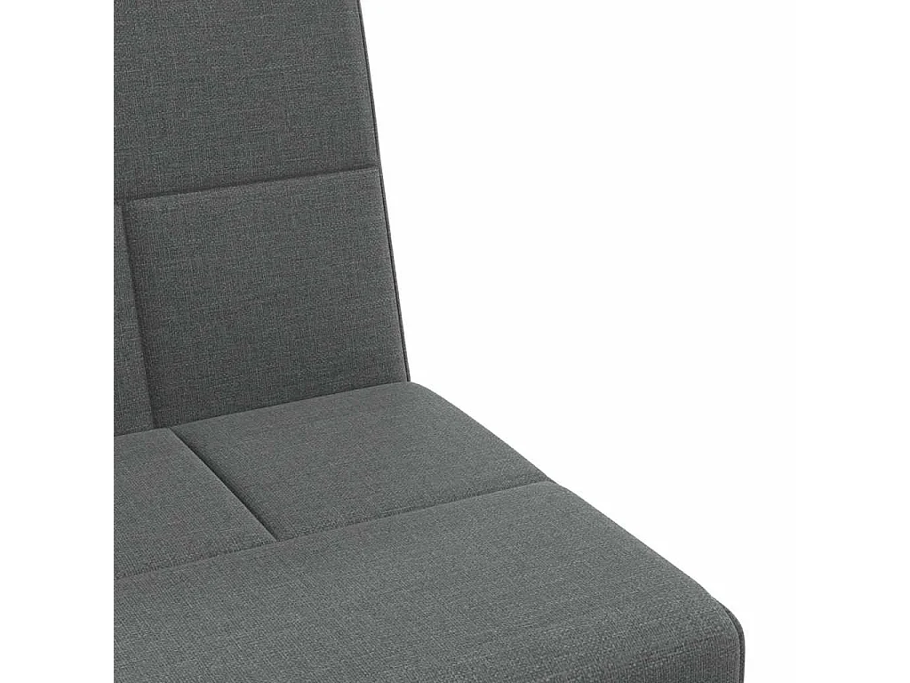Sofá cama de tela gris oscuro con portavasos