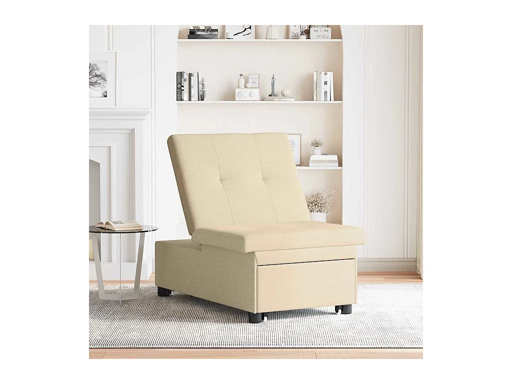 Canapé-Lit Crème 194 x 67 x 37 cm tissu