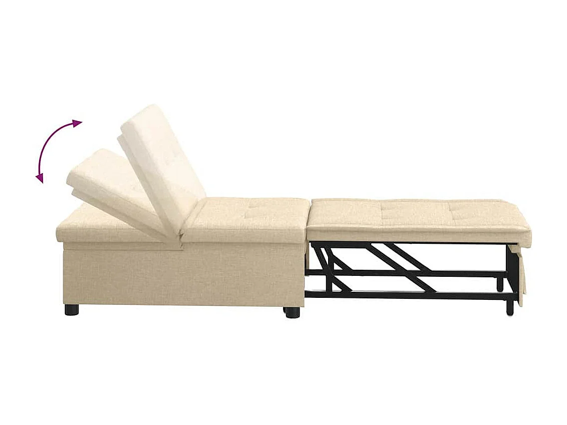 Canapé-Lit Crème 194 x 67 x 37 cm tissu