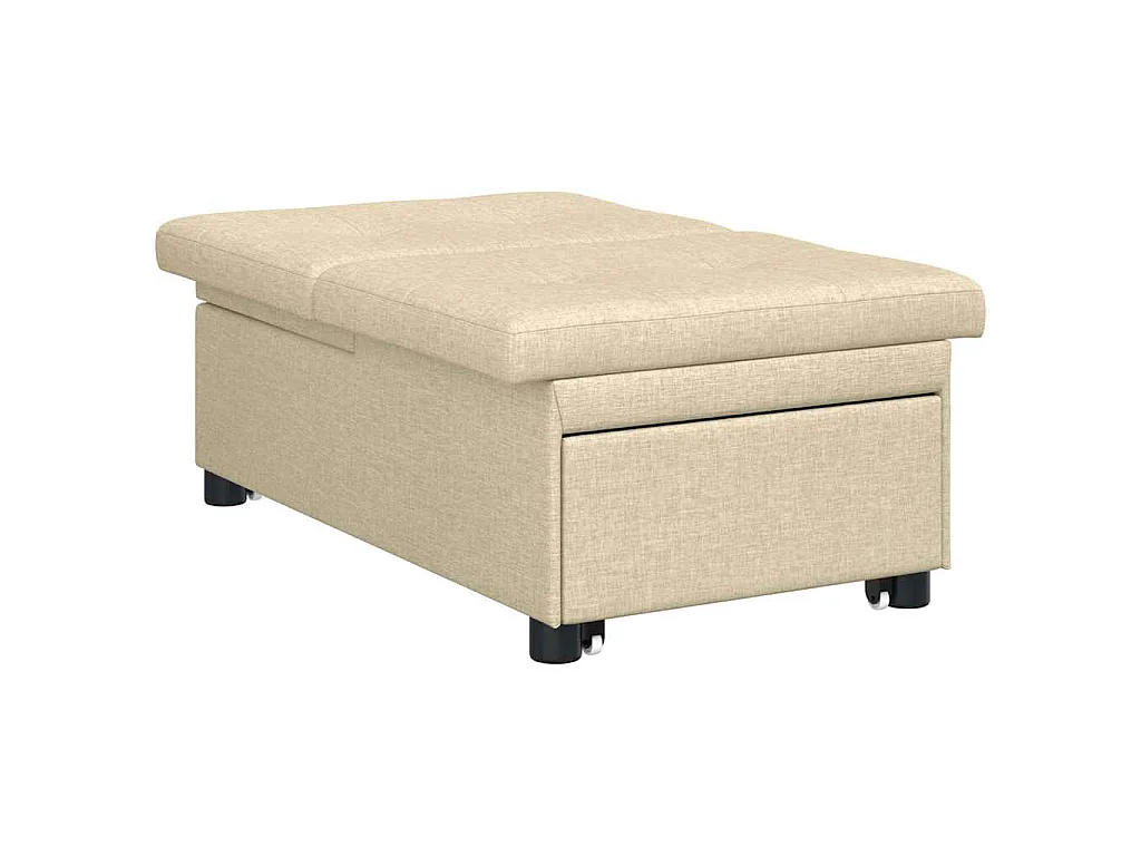 Divano letto color crema 194 x 67 x 37 cm tessuto