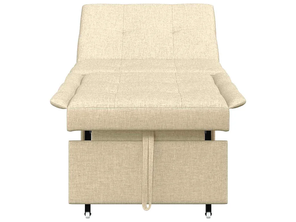 Divano letto color crema 194 x 67 x 37 cm tessuto