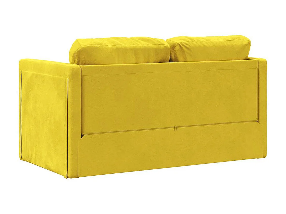 Divano letto 2 in 1 giallo scuro 122x204x55 cm velluto