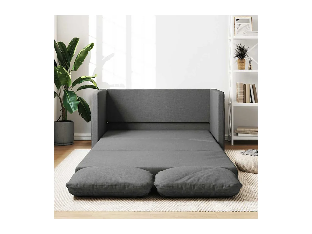 Sofá cama 2 en 1 tela gris oscuro 112x174x55 cm