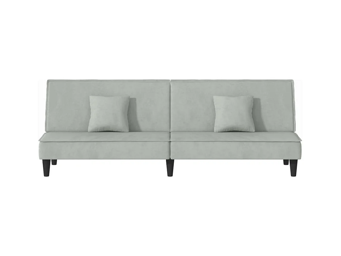 Lichtgrijze fluwelen slaapbank