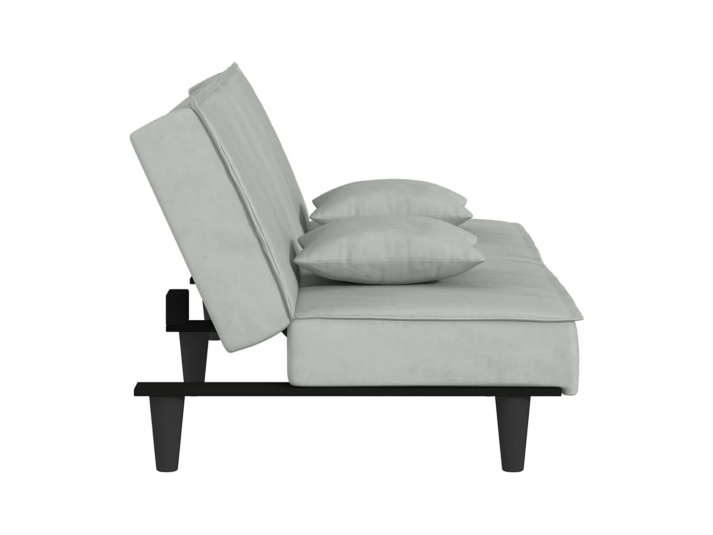 Lichtgrijze fluwelen slaapbank