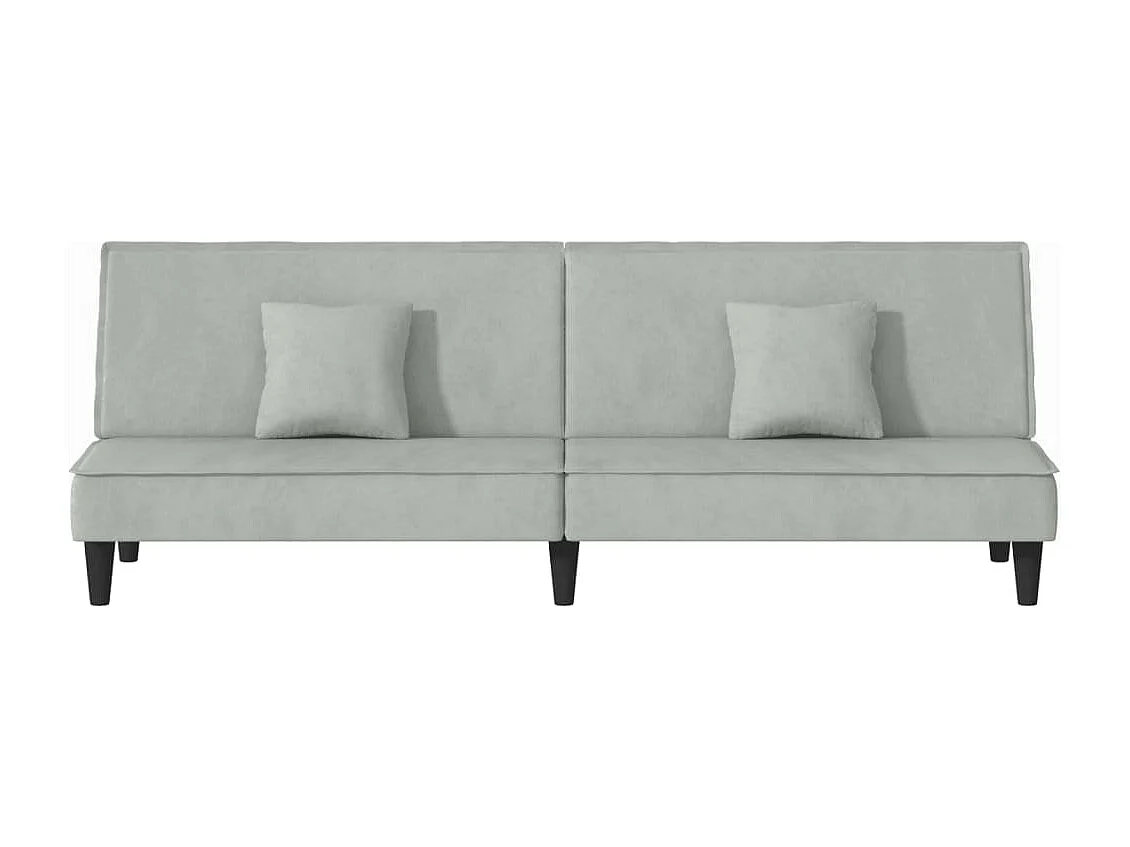Sofá cama de terciopelo gris claro