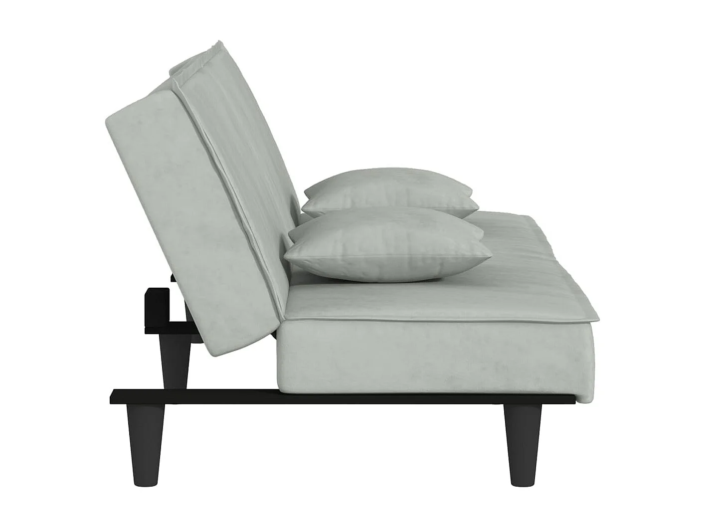 Sofá cama de terciopelo gris claro