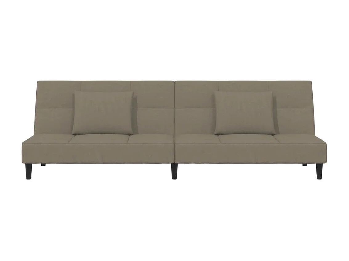 Sofá cama de 2 plazas con dos almohadas Terciopelo Gris Claro