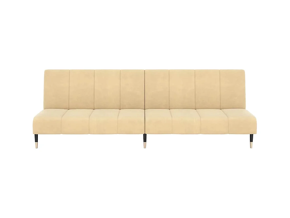 Cremefarbenes 2-Sitzer-Schlafsofa aus Samt