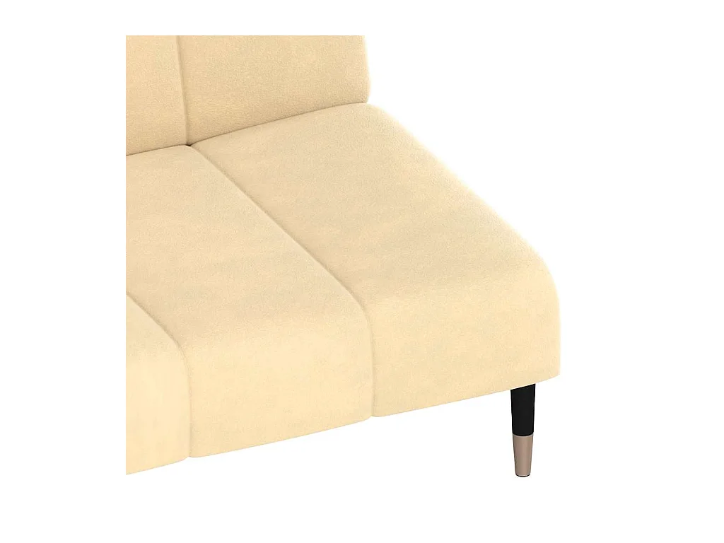 Cremefarbenes 2-Sitzer-Schlafsofa aus Samt