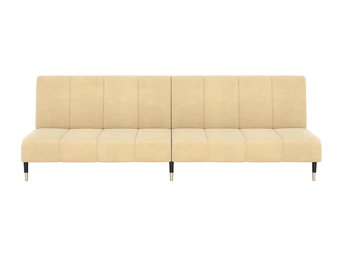 Canapé-lit à 2 places crème velours