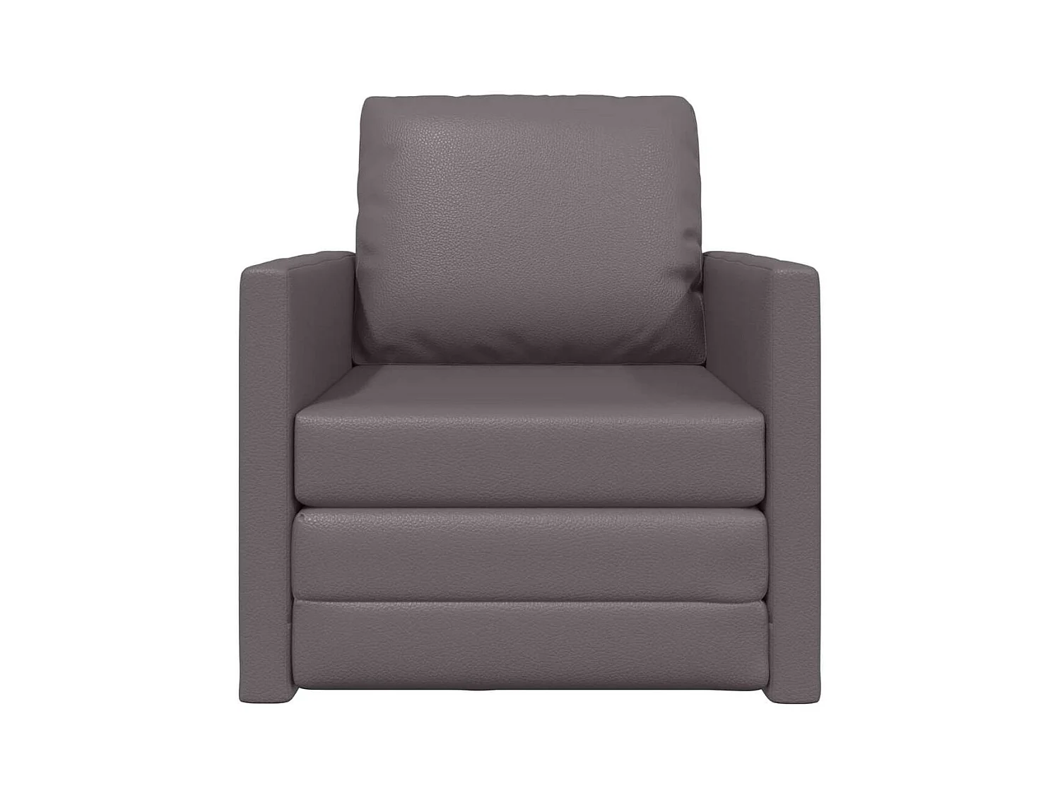 Divano letto da terra con cuscino grigio 74 x 77 x 81 cm in similpelle