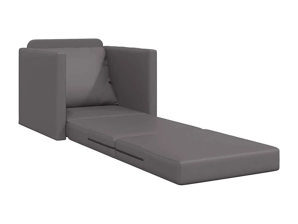 Sofa Lit de Sol avec coussin Gris 74 x 77 x 81 cm Faux cuir
