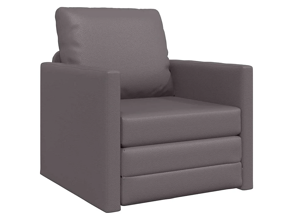Sofa Lit de Sol avec coussin Gris 74 x 77 x 81 cm Faux cuir