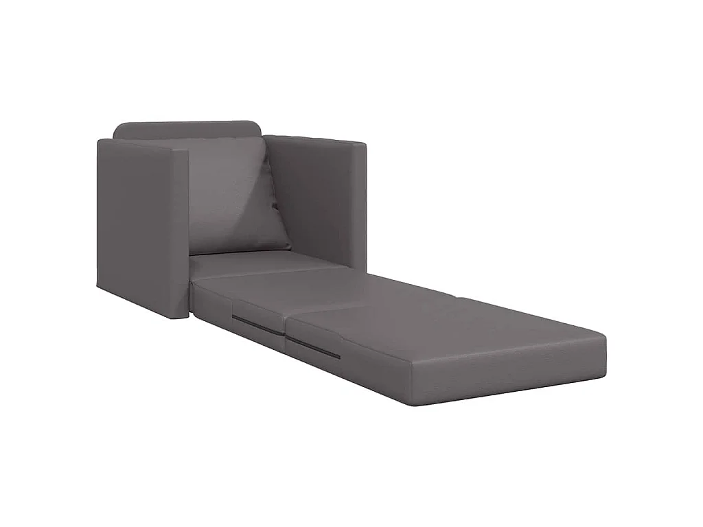 Sofa Lit de Sol avec coussin Gris 74 x 77 x 81 cm Faux cuir
