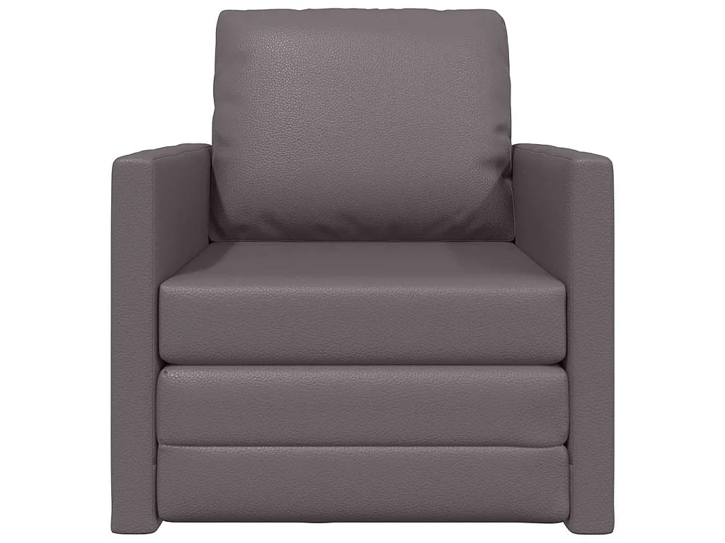 Sofa Lit de Sol avec coussin Gris 74 x 77 x 81 cm Faux cuir
