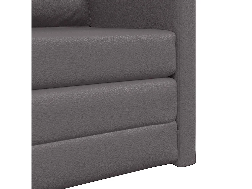 Sofa Lit de Sol avec coussin Gris 74 x 77 x 81 cm Faux cuir