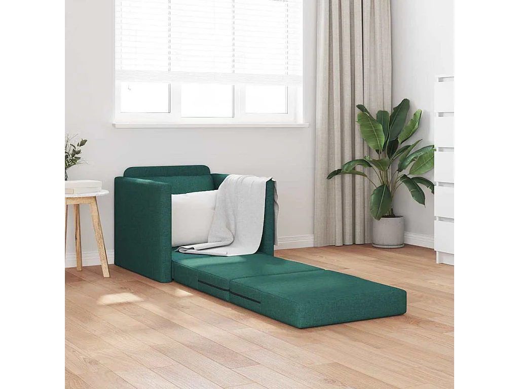 Canapé-lit avec coussin Vert foncé 74 x 77 x 81 cm tissu