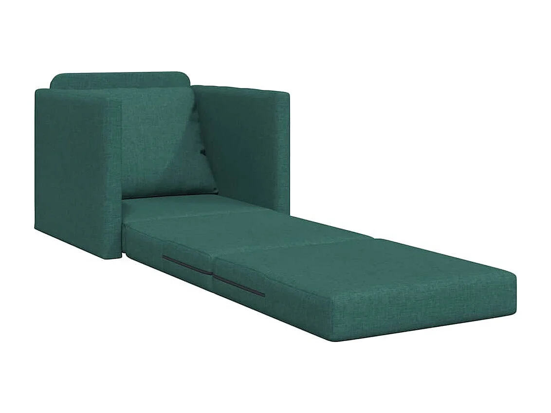 Canapé-lit avec coussin Vert foncé 74 x 77 x 81 cm tissu