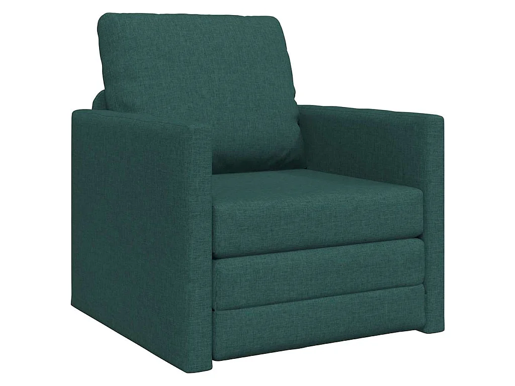 Canapé-lit avec coussin Vert foncé 74 x 77 x 81 cm tissu