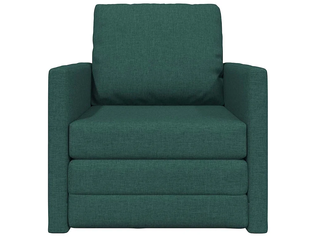 Canapé-lit avec coussin Vert foncé 74 x 77 x 81 cm tissu