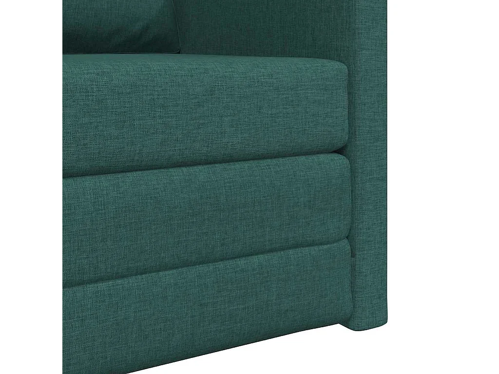 Canapé-lit avec coussin Vert foncé 74 x 77 x 81 cm tissu
