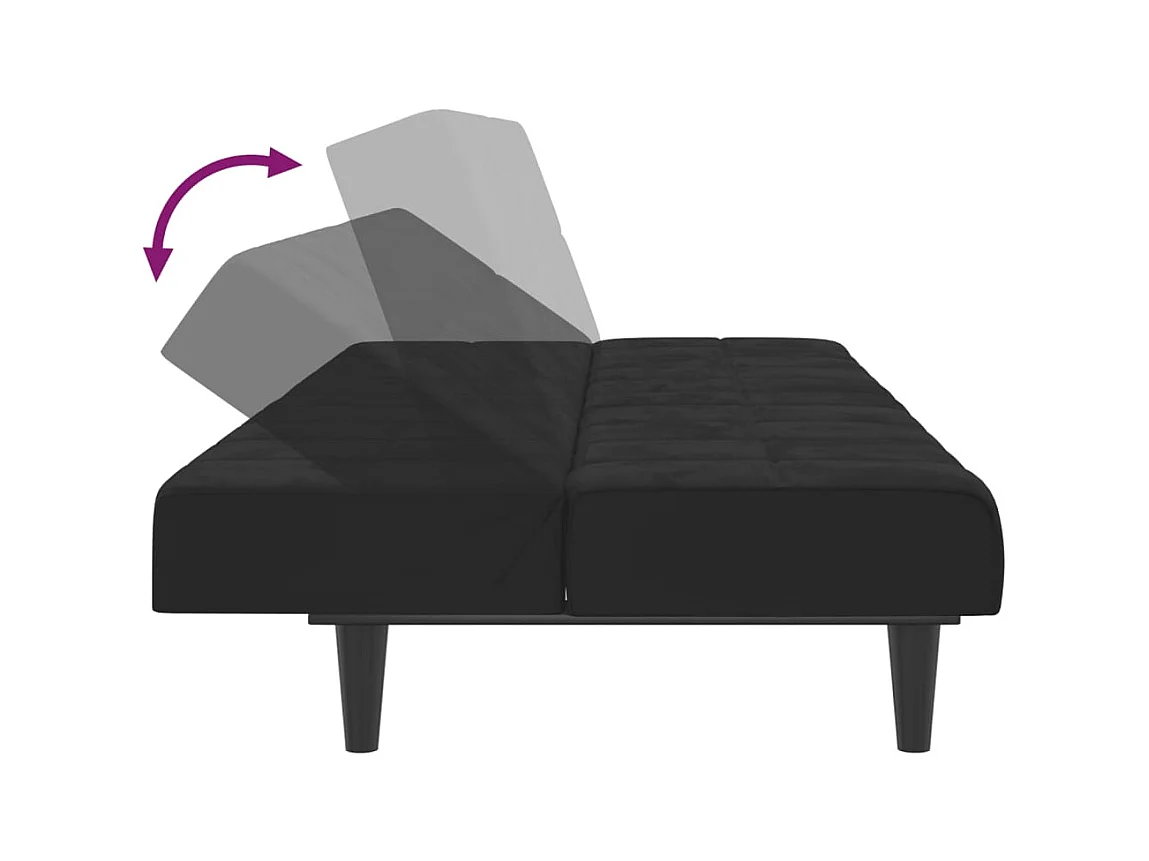 Sofá cama de 2 plazas de terciopelo negro
