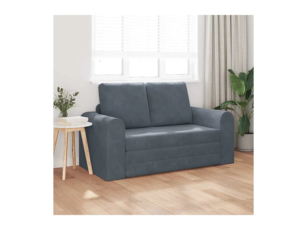 Dunkelgraues Schlafsofa 148 x 71 x 83 cm Samt