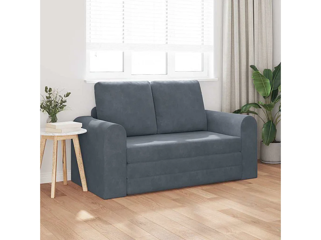 Dunkelgraues Schlafsofa 148 x 71 x 83 cm Samt