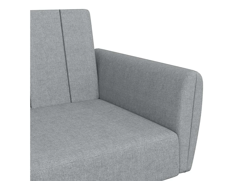 Sofá cama de 2 plazas con reposapiés en tejido gris claro