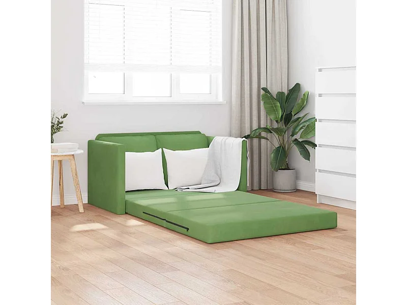 Slaapbank met kussen Lichtgroen 122 x 70 x 60 cm Fluweel