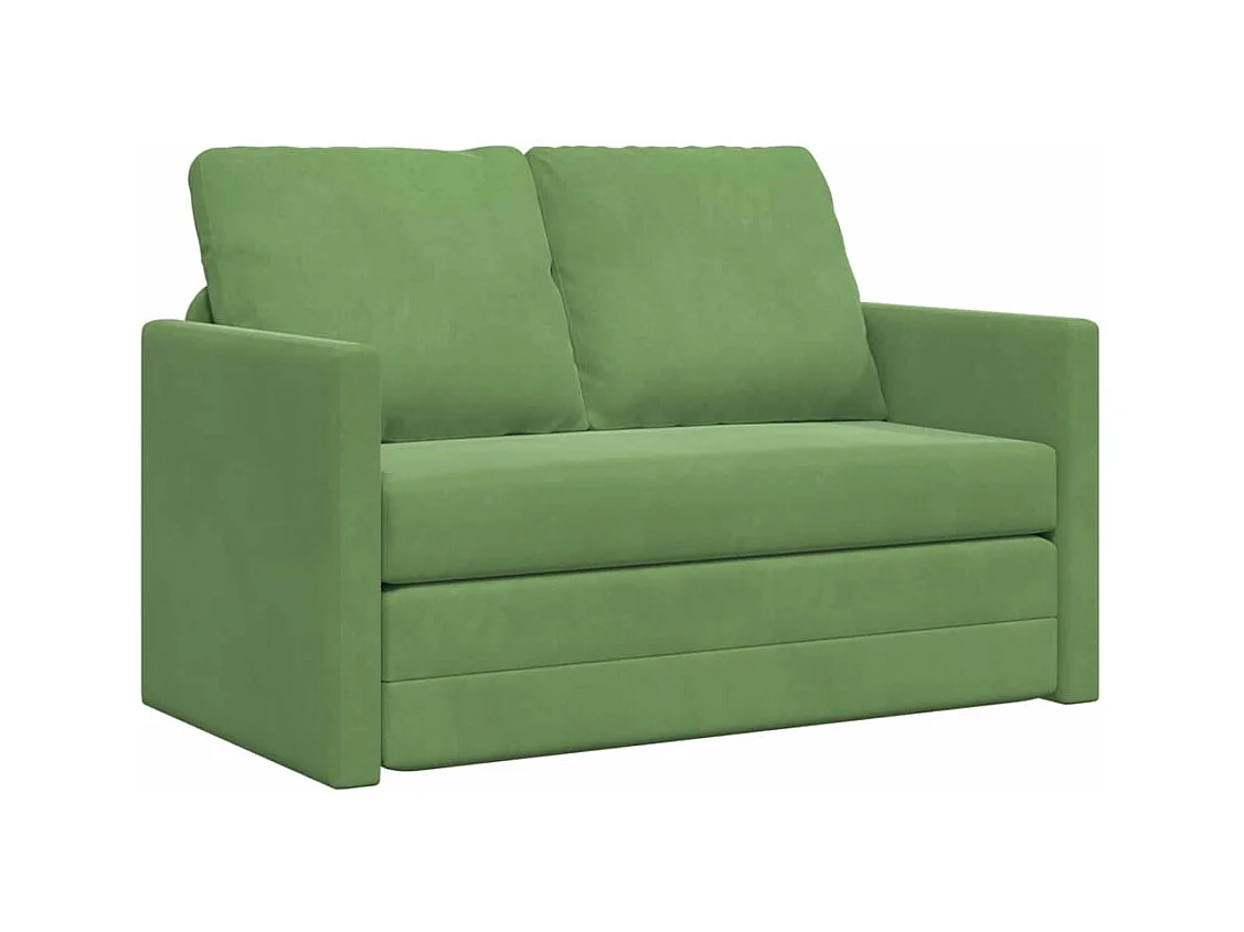 Divano letto con cuscino Verde chiaro 122 x 70 x 60 cm Velluto