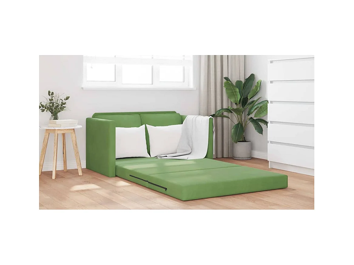 Divano letto con cuscino Verde chiaro 122 x 70 x 60 cm Velluto