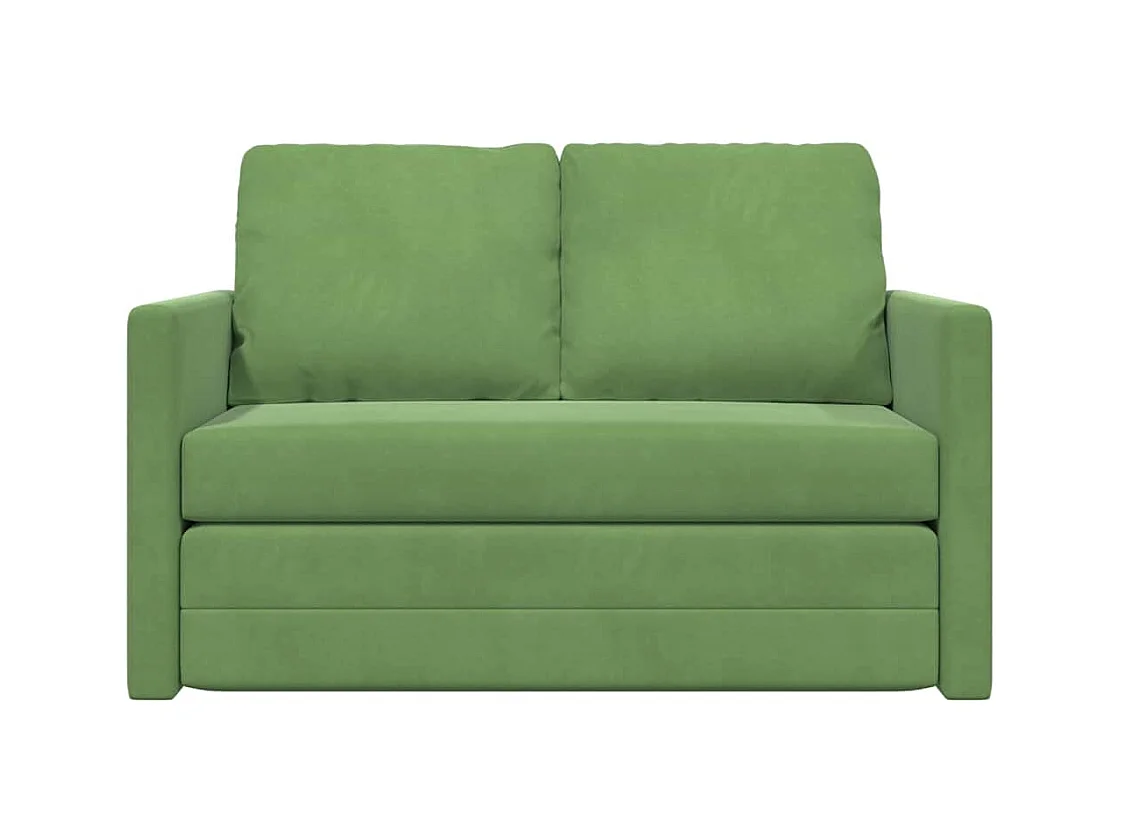 Divano letto con cuscino Verde chiaro 122 x 70 x 60 cm Velluto