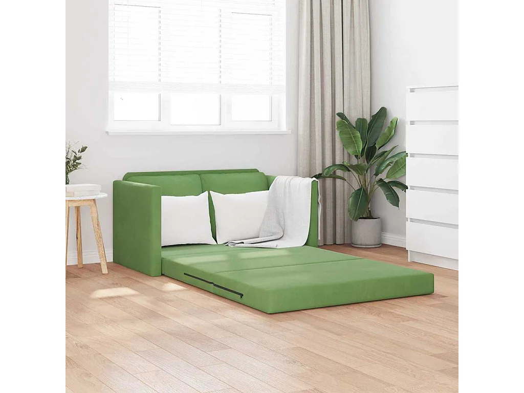 Canapé-lit avec coussin Vert clair 122 x 70 x 60 cm Velours