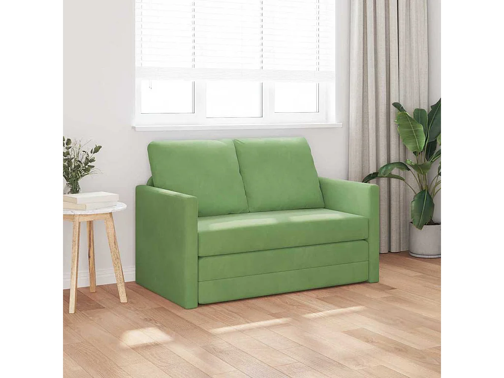 Canapé-lit avec coussin Vert clair 122 x 70 x 60 cm Velours
