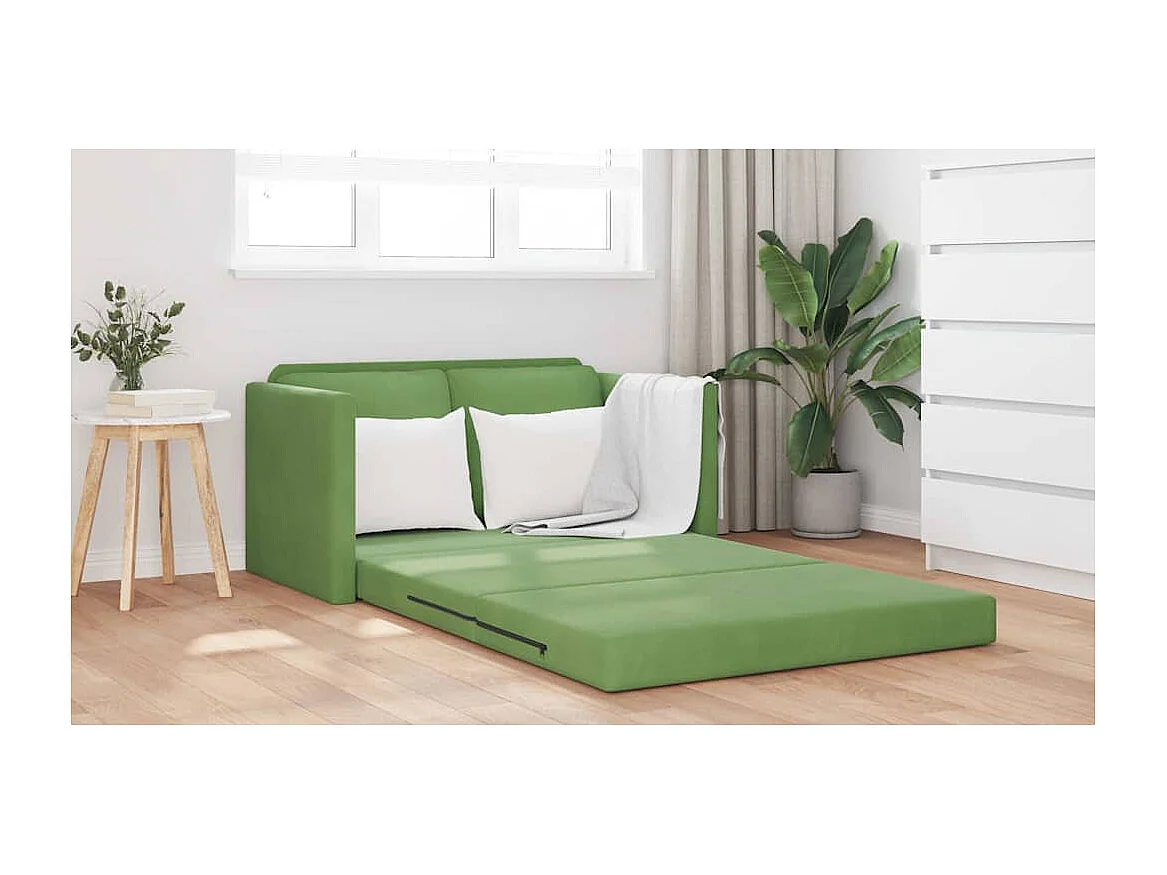 Canapé-lit avec coussin Vert clair 122 x 70 x 60 cm Velours